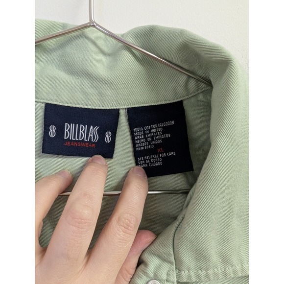 Vintage Bill Blass Denim Jacket Mint Green Pastel Soft Girl 100% Cotton XL - Picture 7 of 11